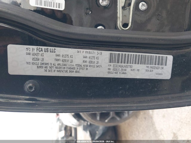 Продажа на аукционе авто 2018 Chrysler 300 300s Awd, vin: 2C3CCAGG0JH267783, номер лота: 45067675
