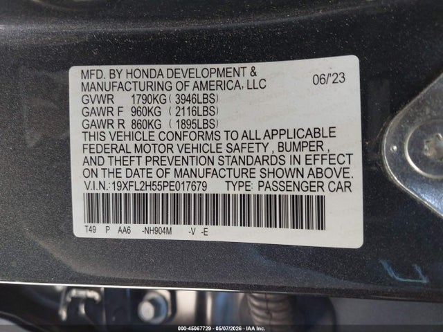 Honda Civic Lx 2023 19XFL2H55PE017679 Image 9