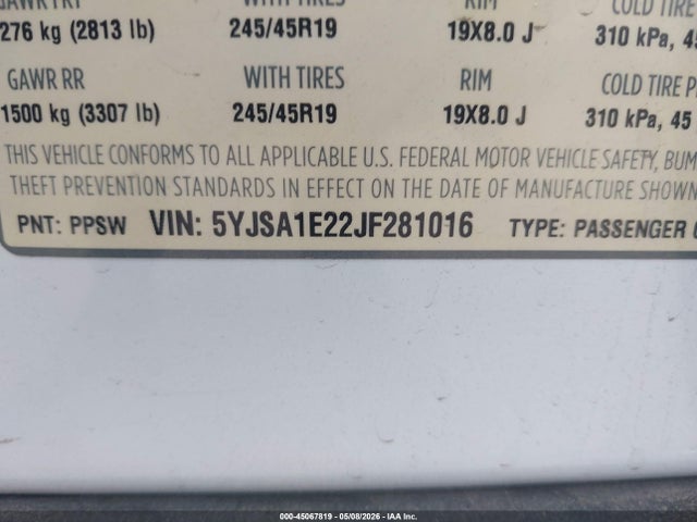 Tesla Model S 100d/75d/p100d 2018 5YJSA1E22JF281016 Image 9