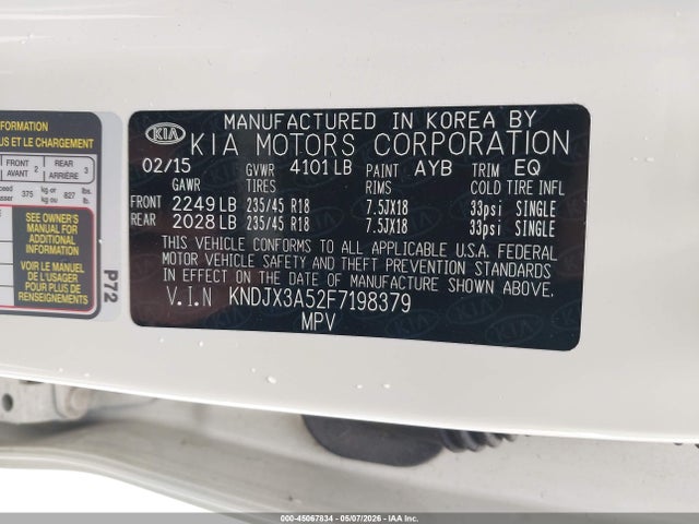 KIA Soul ! 2015 KNDJX3A52F7198379 Image 9