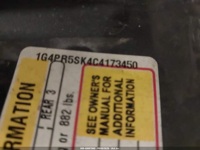Продаж на аукціоні авто 2012 Buick Verano Convenience Group, vin: 1G4PR5SK4C4173450, номер лоту: 45067860