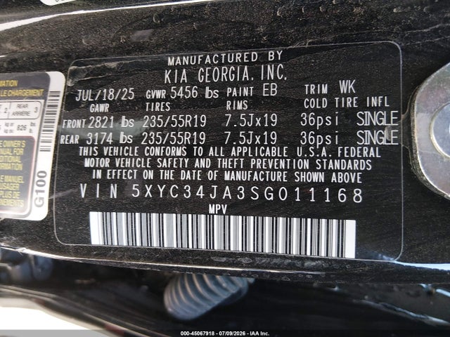 KIA Ev6 Wind Rwd 2025 5XYC34JA3SG011168 Image 9