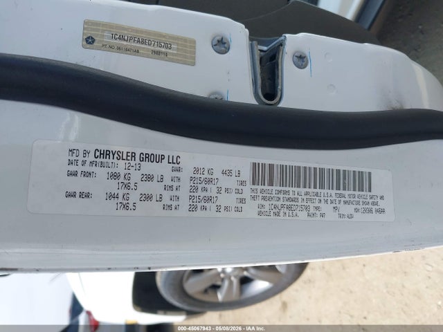 Aukcja sprzedaży 2014 Jeep Patriot High Altitude, vin: 1C4NJPFA8ED715703, numer aukcji: 45067943