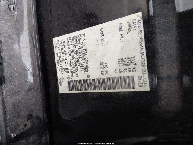 1N4AL3AP7JC276870 Nissan Altima 2.5 Sr