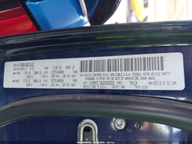 45068063 :رقم المزاد ، 1C6RR7LT8GS352552 vin ، 2016 Ram 1500 Big Horn مزاد بيع