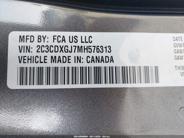 Aukcja sprzedaży 2021 Dodge Charger Scat Pack Rwd, vin: 2C3CDXGJ7MH576313, numer aukcji: 45068069