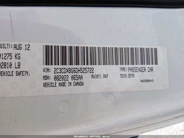 Продаж на аукціоні авто 2013 Dodge Charger Se, vin: 2C3CDXBG6DH525722, номер лоту: 45068153