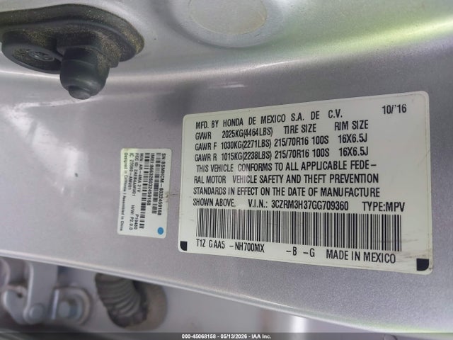 3CZRM3H37GG709360 Honda CR-V LX