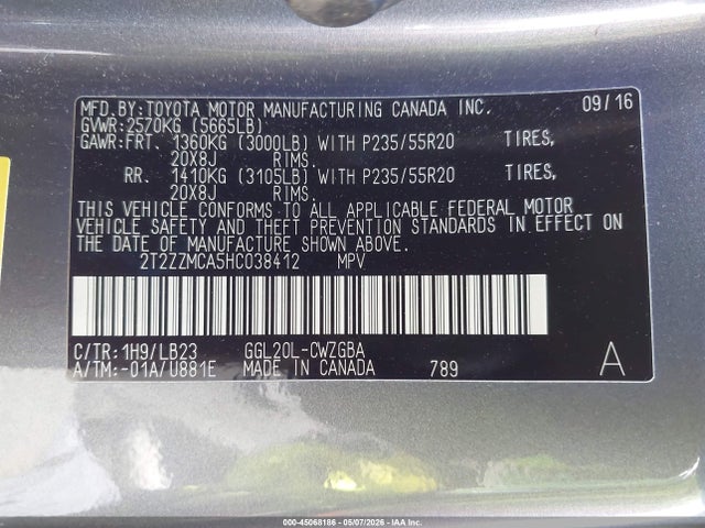 Lexus RX 350 2017 2T2ZZMCA5HC038412 Image 9