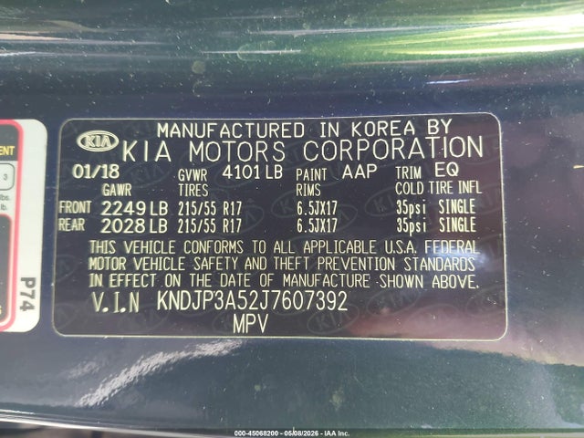 Продажа на аукционе авто 2018 Kia Soul +, vin: KNDJP3A52J7607392, номер лота: 45068200