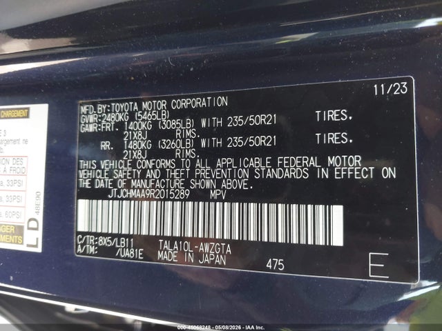 Aukcja sprzedaży 2024 Lexus Rx 350 Premium Plus, vin: JTJCHMAA9R2015289, numer aukcji: 45068248