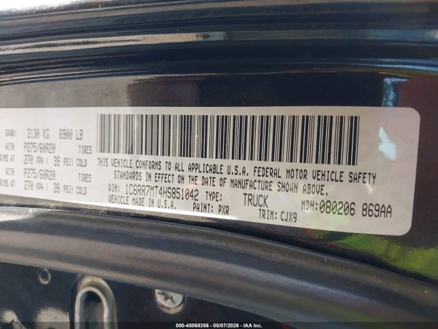 Продаж на аукціоні авто 2017 Ram 1500 Night  4x4 5'7 Box, vin: 1C6RR7MT4HS851042, номер лоту: 45068356