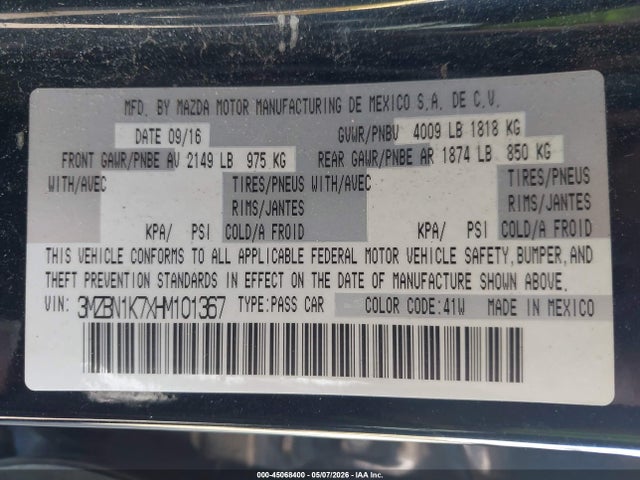3MZBN1K7XHM101367 Mazda Mazda3 Sport