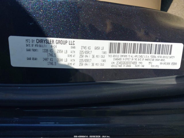 Aukcja sprzedaży 2014 Dodge Grand Caravan Se, vin: 2C4RDGBG9ER374859, numer aukcji: 45068414