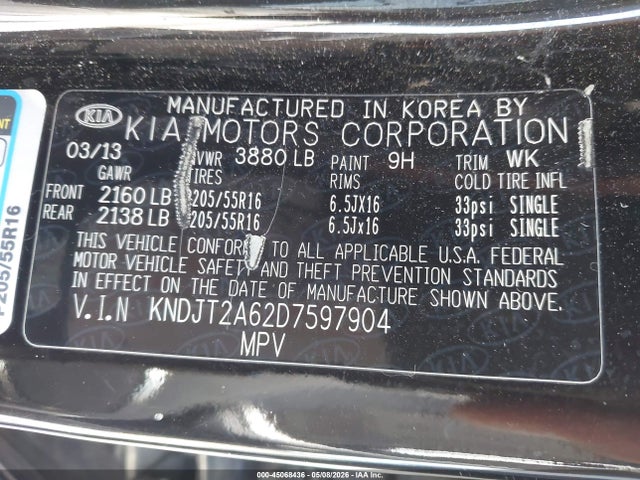 Продажа на аукционе авто 2013 Kia Soul +, vin: KNDJT2A62D7597904, номер лота: 45068436