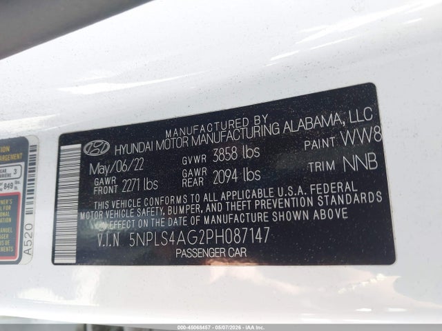 Hyundai ELANTRA SEL 2023 5NPLS4AG2PH087147 Image 9