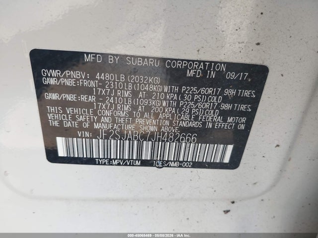 Subaru Forester 2.5i 2018 JF2SJABC7JH482666 Image 9