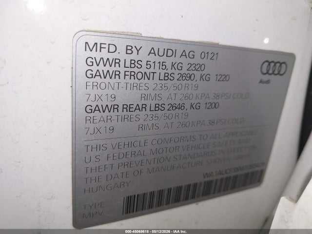 WA1AUCF3XM1083426 Audi Q3 Premium 40 Tfsi Quattro Tiptronic
