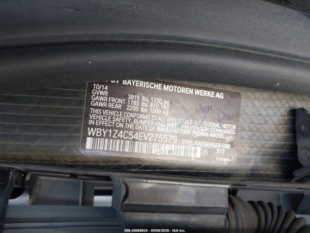 Aukcja sprzedaży 2014 Bmw I3 Base W/range Extender, vin: WBY1Z4C54EV275579, numer aukcji: 45068624