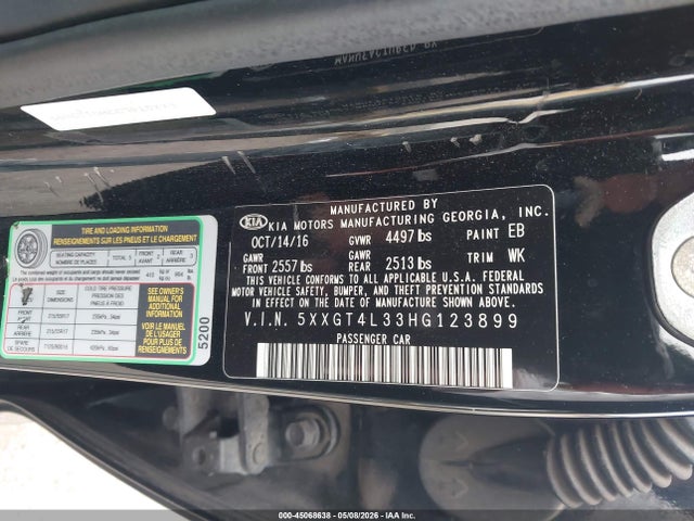 5XXGT4L33HG123899 KIA Optima Lx