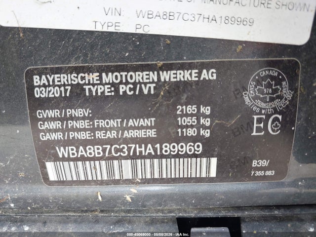 Продаж на аукціоні авто 2017 Bmw 340i Xdrive, vin: WBA8B7C37HA189969, номер лоту: 45069000