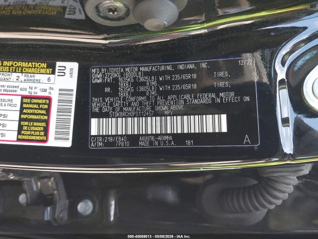 5TDKBRCH0PS112457 Toyota Highlander Hybrid Xle