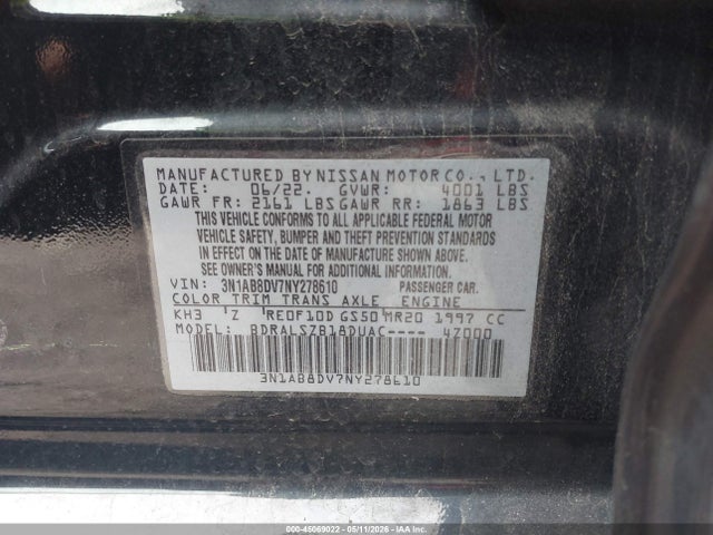 3N1AB8DV7NY278610 Nissan Sentra Sr Xtronic Cvt