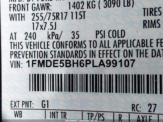 Продаж на аукціоні авто 2023 Ford Bronco Big Bend, vin: 1FMDE5BH6PLA99107, номер лоту: 45069237