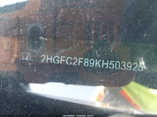 45069503 :رقم المزاد ، 2HGFC2F89KH503925 vin ، 2019 Honda Civic Sport مزاد بيع