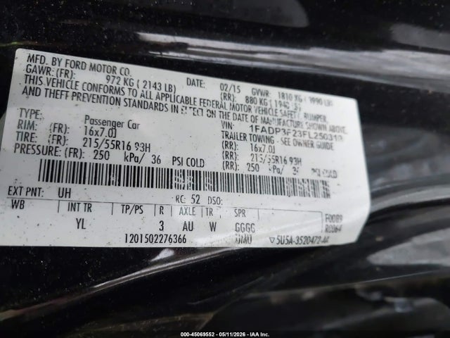 Aukcja sprzedaży 2015 Ford Focus Se, vin: 1FADP3F23FL250319, numer aukcji: 45069552