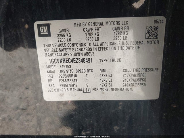 Chevrolet Silverado 1500 2lt 2014 1GCVKREC4EZ348491 Image 9