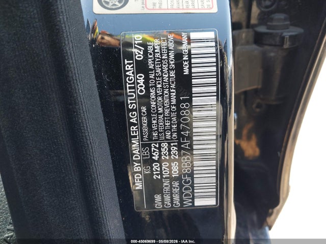 Продаж на аукціоні авто 2010 Mercedes-benz C 300 Luxury 4matic/sport 4matic, vin: WDDGF8BB7AF470881, номер лоту: 45069699