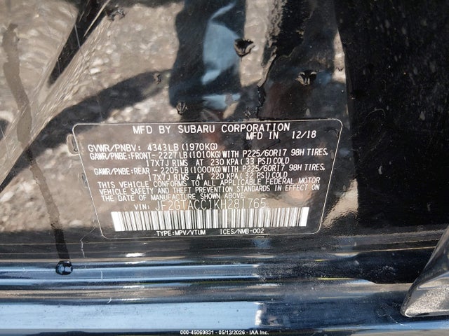 45069831 :رقم المزاد ، JF2GTACC1KH281765 vin ، 2019 Subaru Crosstrek 2.0i Premium مزاد بيع