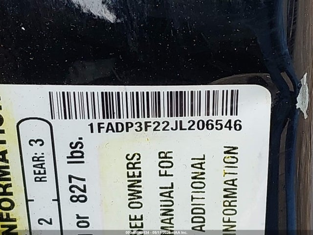 Aukcja sprzedaży 2018 Ford Focus Se, vin: 1FADP3F22JL206546, numer aukcji: 45069834