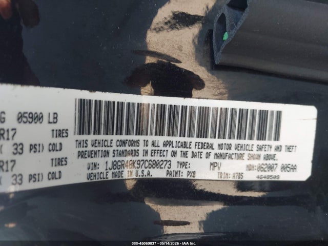 Aukcja sprzedaży 2007 Jeep Grand Cherokee Laredo, vin: 1J8GR48K97C680273, numer aukcji: 45069837