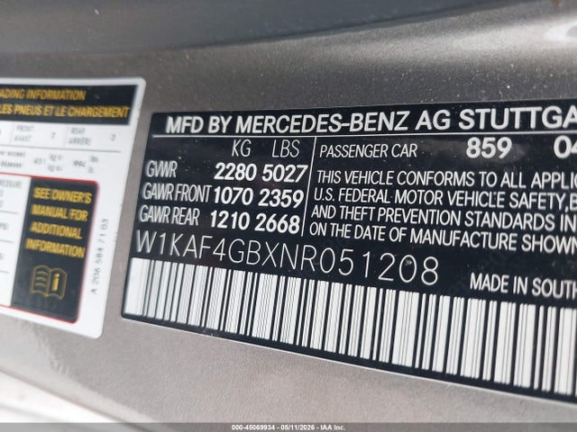 W1KAF4GBXNR051208 Mercedes-Benz C 300 Sedan