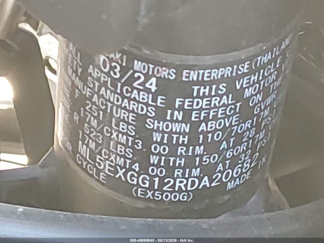 ML5EXGG12RDA20682 Kawasaki EX500