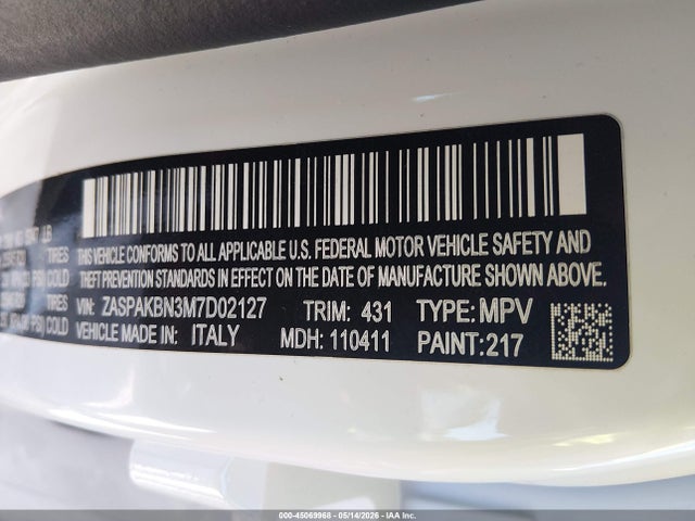 2021 Alfa Romeo Stelvio Ti Awd მანქანა იყიდება აუქციონზე, vin: ZASPAKBN3M7D02127, აუქციონის ნომერი: 45069968
