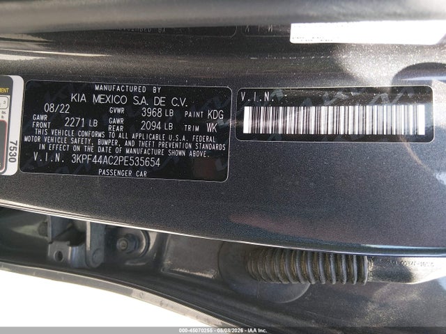 Aukcja sprzedaży 2023 Kia Forte Gt, vin: 3KPF44AC2PE535654, numer aukcji: 45070255