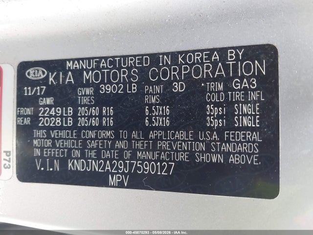 Продаж на аукціоні авто 2018 Kia Soul, vin: KNDJN2A29J7590127, номер лоту: 45070293