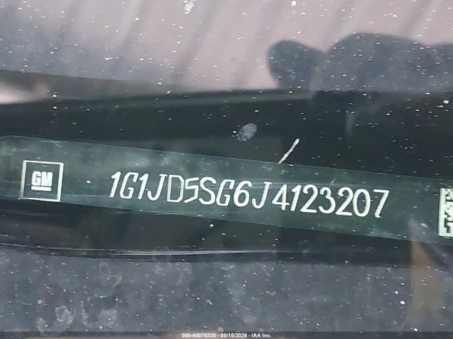 45070335 :رقم المزاد ، 1G1JD5SG6J4123207 vin ، 2018 Chevrolet Sonic Lt Auto مزاد بيع