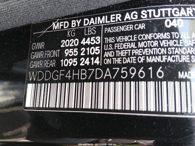 2013 Mercedes-benz C 250 Sport მანქანა იყიდება აუქციონზე, vin: WDDGF4HB7DA759616, აუქციონის ნომერი: 45070410