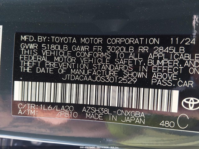 Продажа на аукционе авто 2025 Toyota Crown Signia Limited, vin: JTDACAAJ0S3012529, номер лота: 45070490