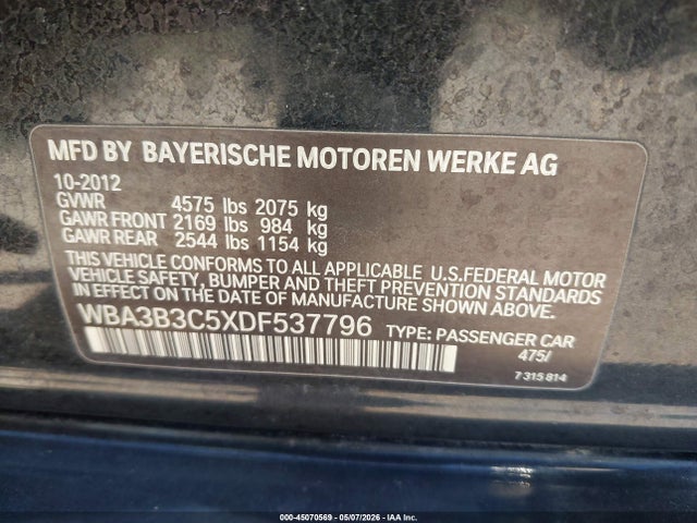 Продажа на аукционе авто 2013 Bmw 328i Xdrive, vin: WBA3B3C5XDF537796, номер лота: 45070569