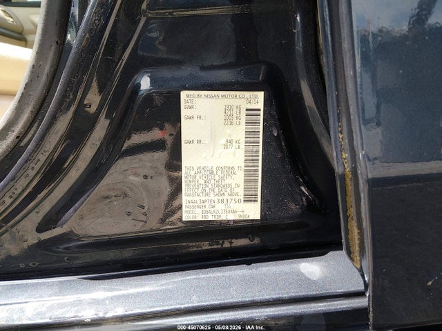 2014 Nissan Altima 2.5 S მანქანა იყიდება აუქციონზე, vin: 1N4AL3AP3EN383750, აუქციონის ნომერი: 45070625