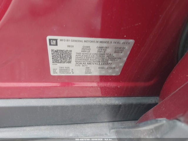 Aukcja sprzedaży 2020 Gmc Terrain Fwd Sle, vin: 3GKALMEVXLL141077, numer aukcji: 45070769