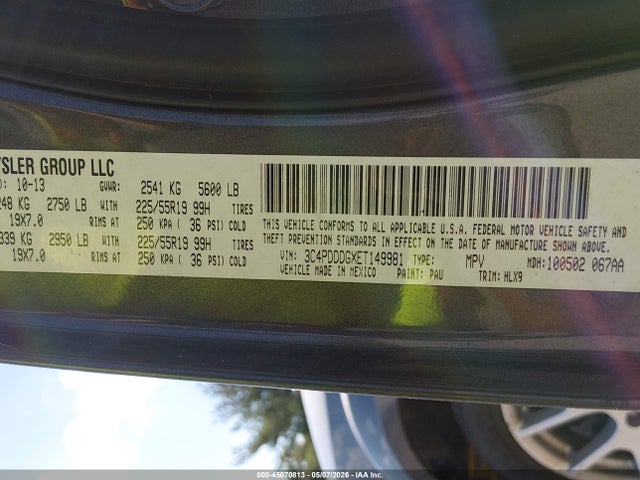 Продажа на аукционе авто 2014 Dodge Journey Limited, vin: 3C4PDDDGXET149981, номер лота: 45070813