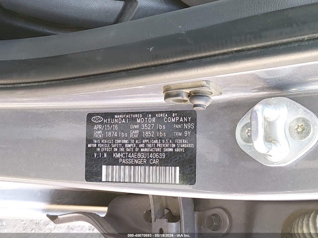 Продажа на аукционе авто 2016 Hyundai Accent Se, vin: KMHCT4AE8GU140639, номер лота: 45070893