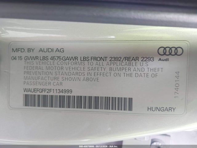 WAUEFGFF2F1134999 Audi A3 2.0t Premium