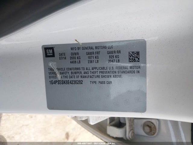 Продажа на аукционе авто 2014 Buick Verano Leather Group, vin: 1G4PS5SK8E4236282, номер лота: 45071007